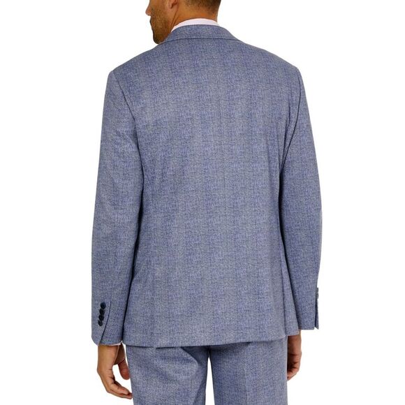 Tallia Mens Slim-Fit Plaid Knit Suit Jacket 44 Regular Blue - NWT $425 - Picture 2 of 5